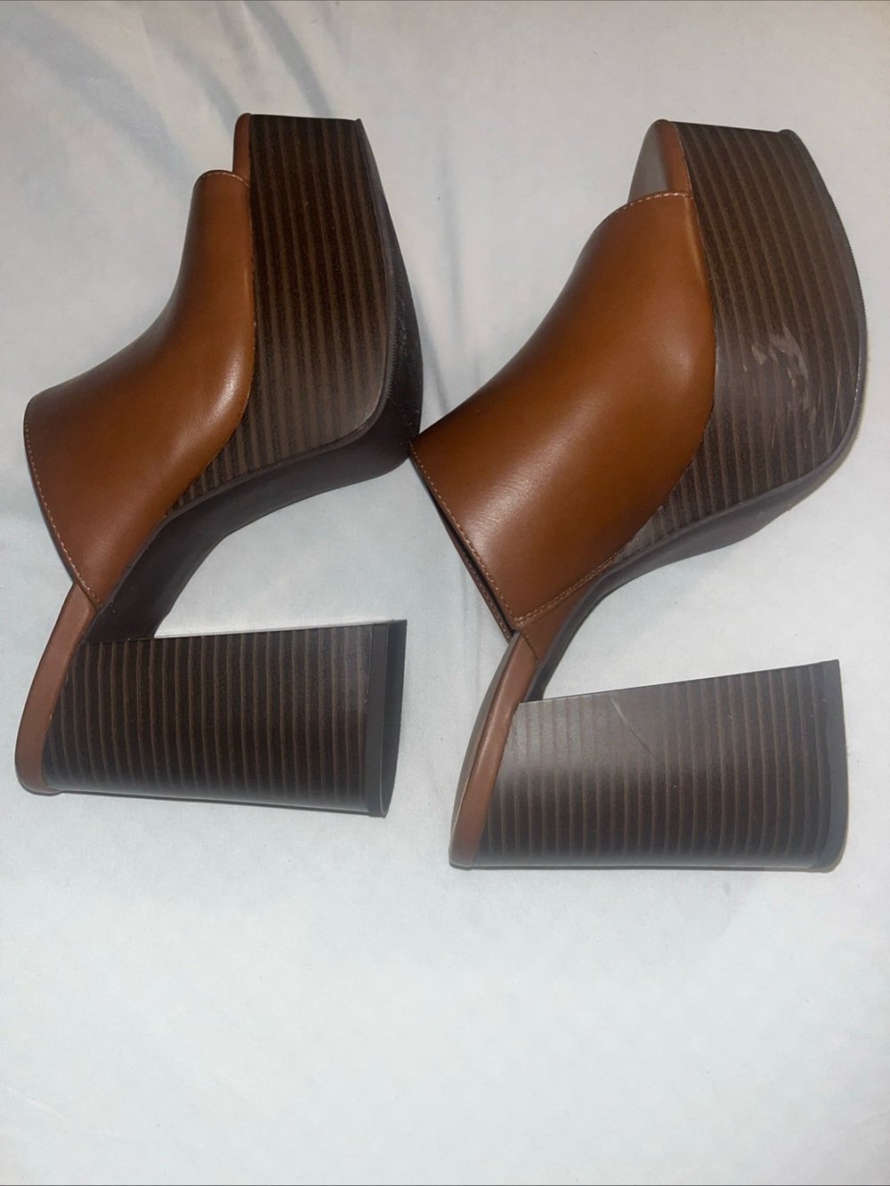 Torrid Women’s Brown Platform Slide Sandals Open Toe Slip-On Block Heel 8.5 WW